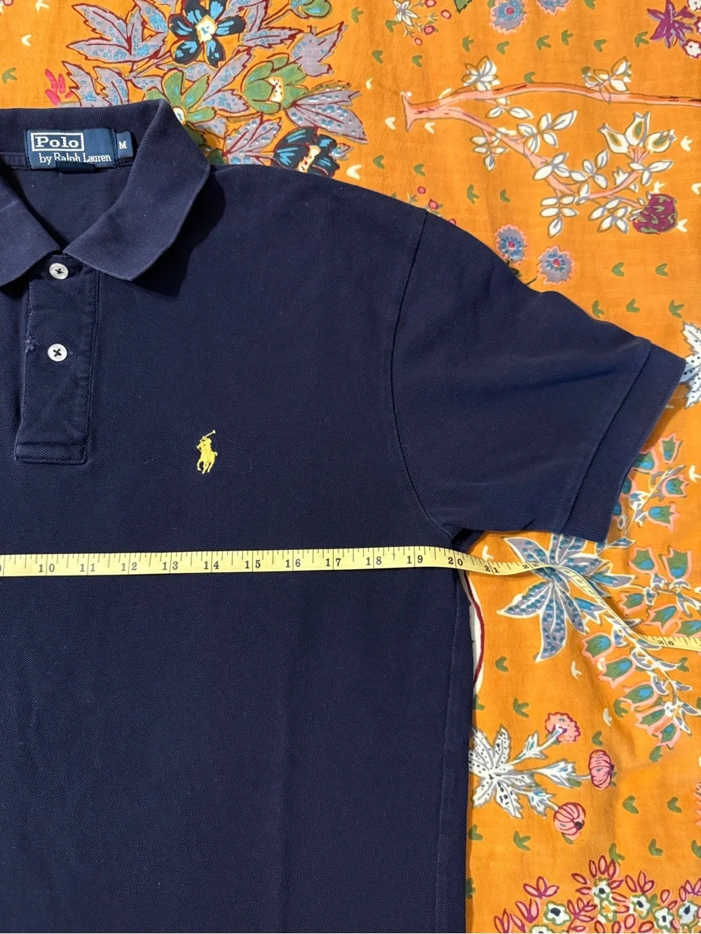 Ralph Lauren Navy Polo with Yellow Pony Logo